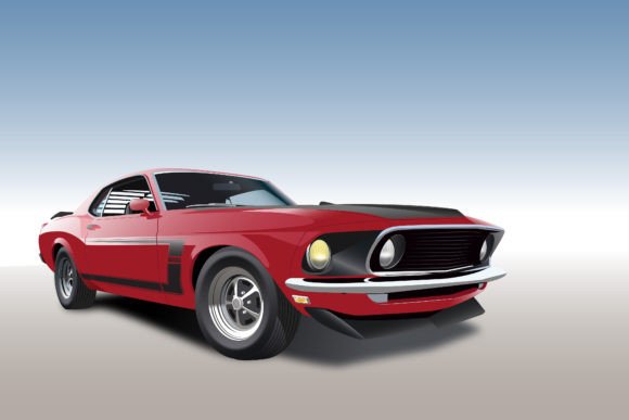 Download Vintage Muscle Car Vector Illustration - Vintage Collection