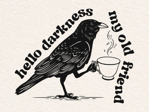 Download Raven Crow Coffee Svg, Halloween Svg - Premium Resources