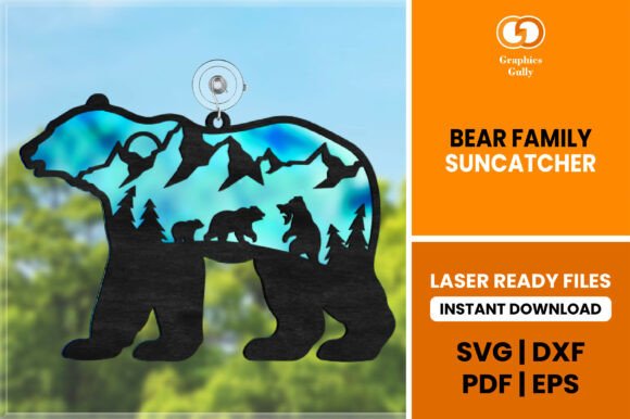 Download Bear Family Suncatcher SVG - Premium Resources