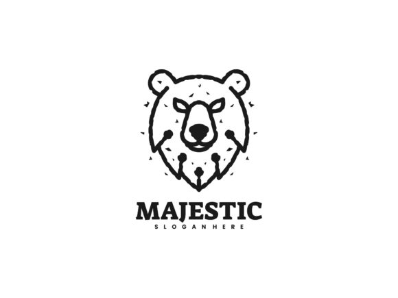 Download Majestic Bear Line Art Logo - Bear Collection