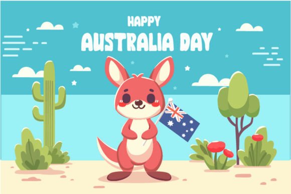 Download Happy Australia Day with Kangaroo - Premium Resources