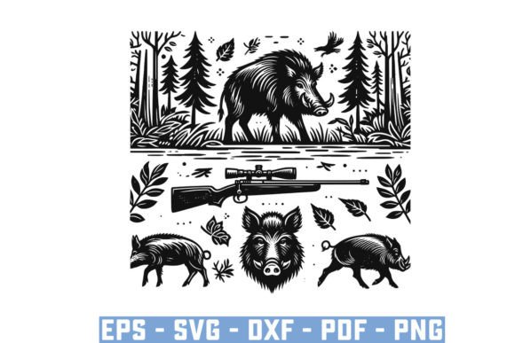Download Wild Boar Hunter Pig Silhouette Bundle - Wild Collection