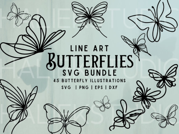 Download Line Art Butterfly SVG Illustrations - Butterfly Collection