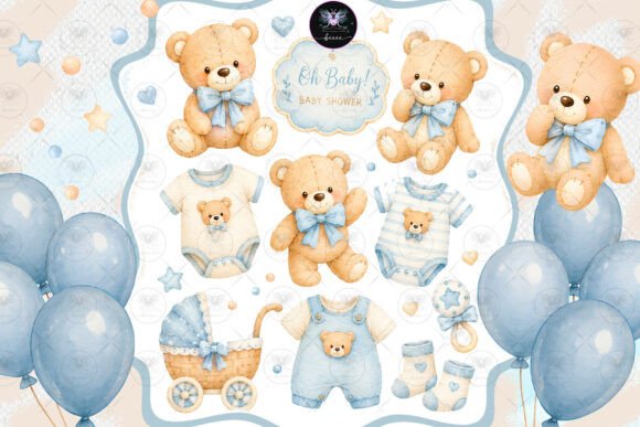 Download Blue Teddy Bear Baby Clipart - Bear Collection