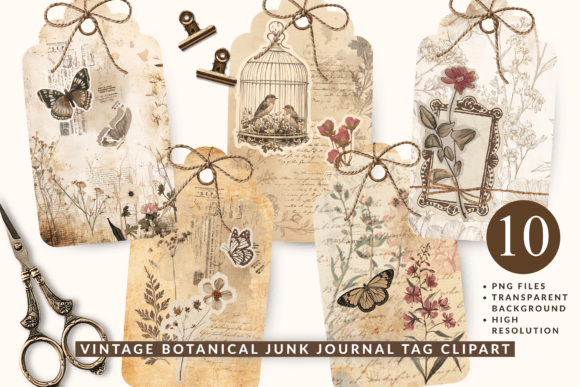 Download Vintage Collage Junk Journal Tag Clipart - Premium Resources