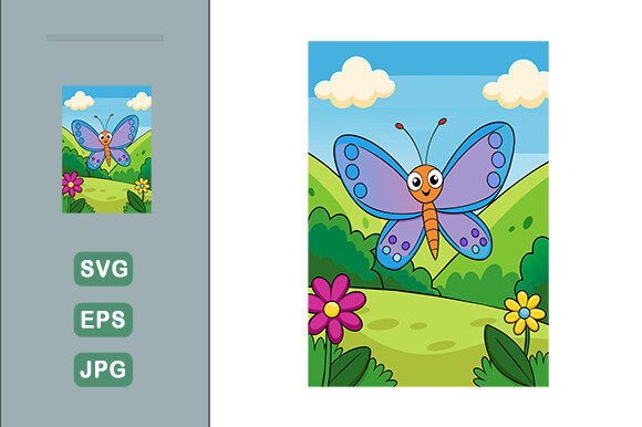 Download Butterfly Vector Landscape Background - Butterfly Collection
