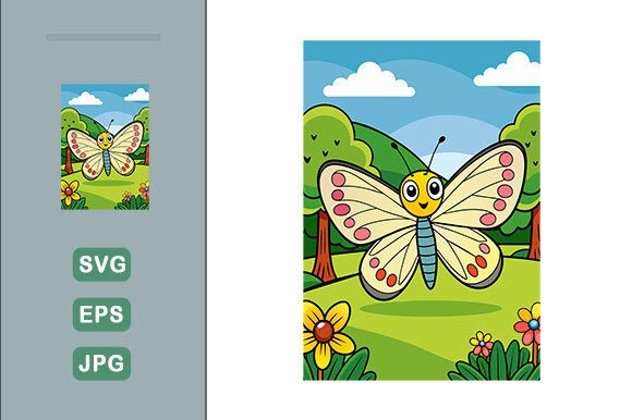 Download Butterfly Vector Landscape Background - Butterfly Collection