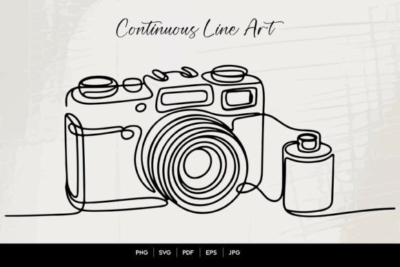 Download Continuous Line Vintage Camera - Vintage Collection